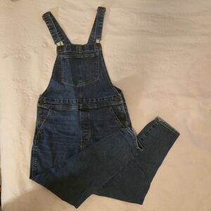 Old Navy Denim Overalls in Medium Blue Straight Leg Front Pocket Size 4 Petite